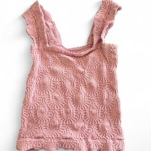 Pink Textured Sleeveless Top